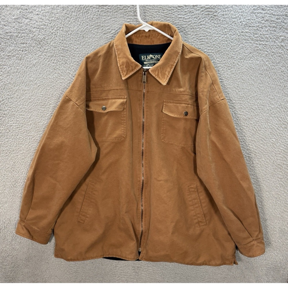Elkmont‎ Jacket Adult 2XL XXL Brown Canvas Workwear Chore Barn Grunge Skater Y2K
